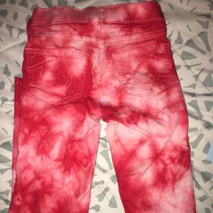 Red tie dye girls true religion Jeggings